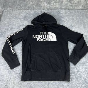 Mens The North Face Black & White Long Sleeve Logo Hoodie Size M